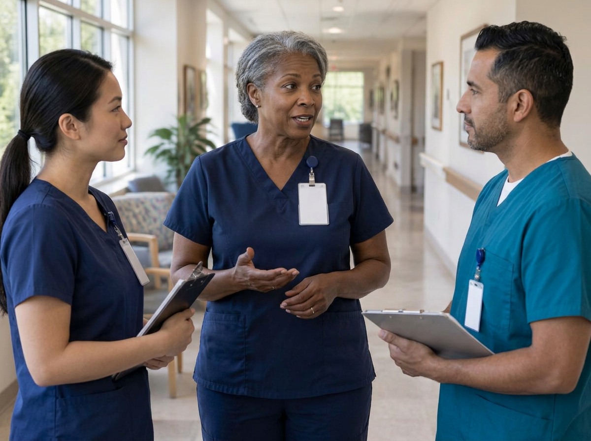 Illustrative photo of a nurse at a hospital workstation